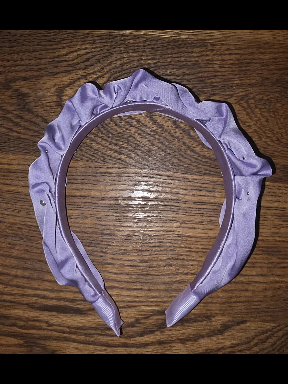 Lavender Faux Pearl-Accent Ruched Satin Headband - Hair Accessories BNIB